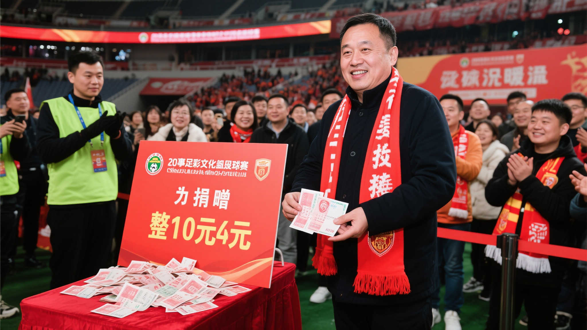 球迷足彩中奖322万现场慷慨捐2万:奖金暂存银行待规划 据现场工作人员透露,这位球迷的捐赠行为感