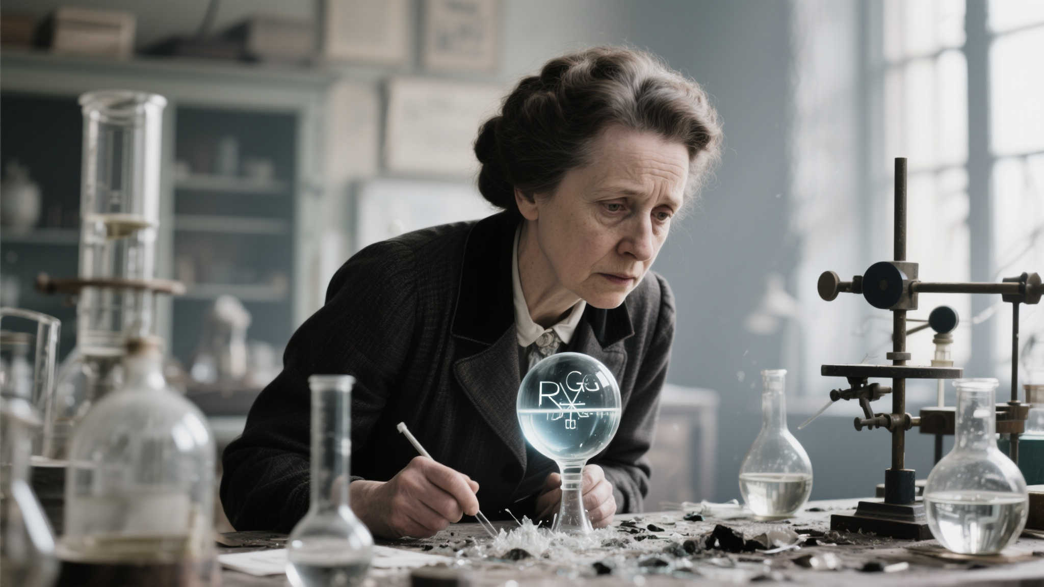 同样，著名科学家居里夫人在研究过程中经历