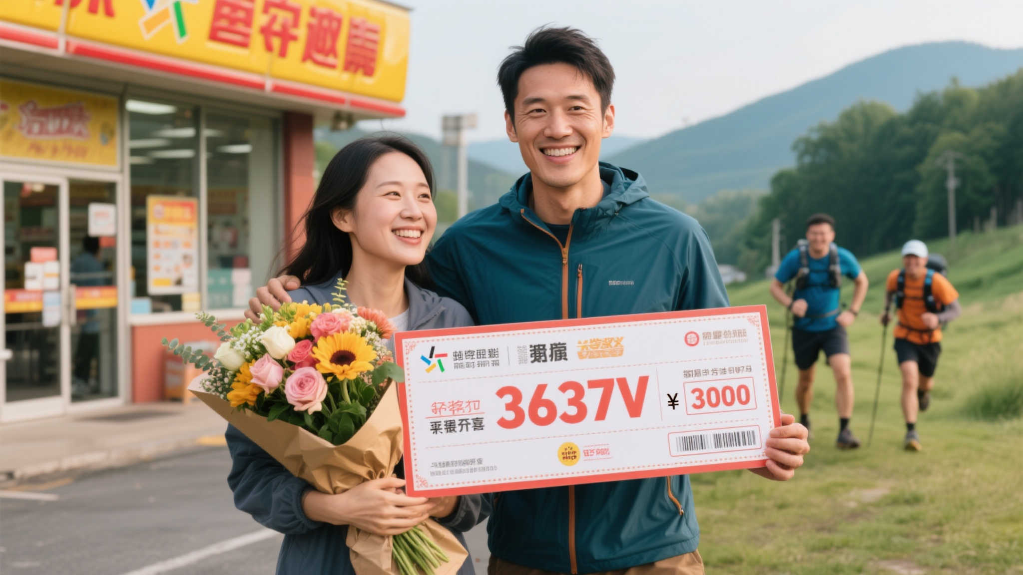 户外运动爱好者购彩娱乐中3637万 贴心为妻子献上鲜花 户外运动爱好者购彩娱乐中3637万 贴心为妻子献上鲜花