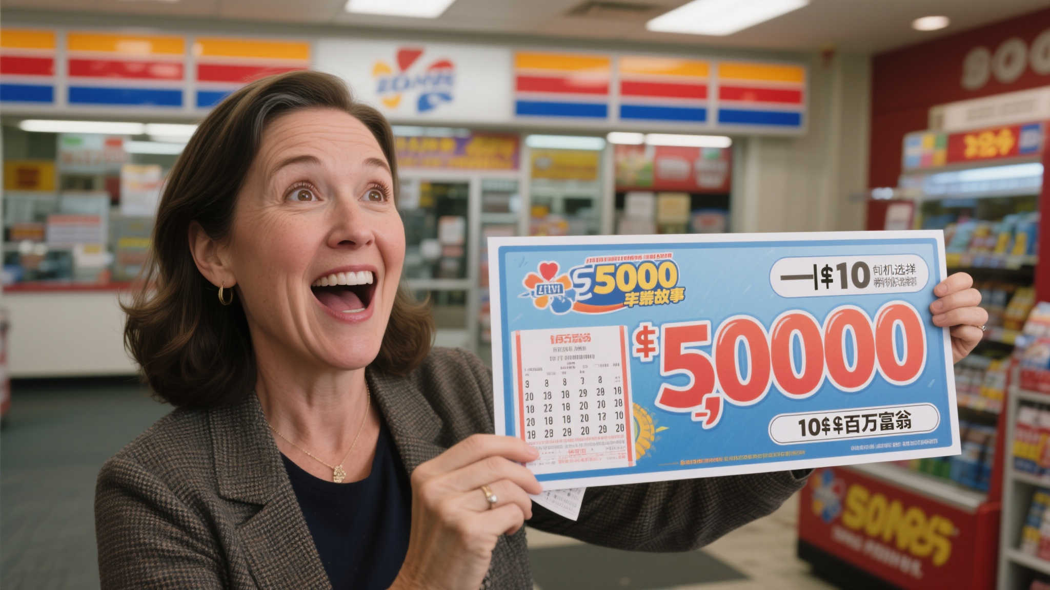 一、10元机选，意外收获500万大奖
